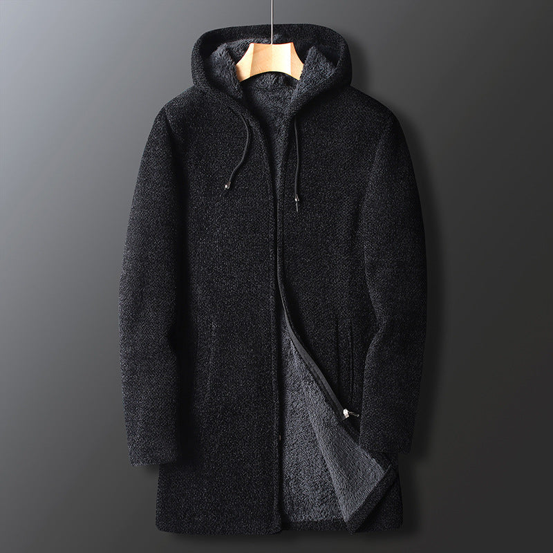 Herren Winterjacke Lang Kapuze Warm Isoliert