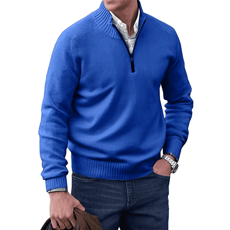 Herren Strickpullover Halbzipper Winter