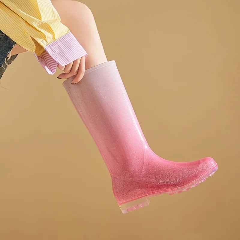 Wasserfeste Regenstiefel Damen Gradient Design - IdealeKleiden
