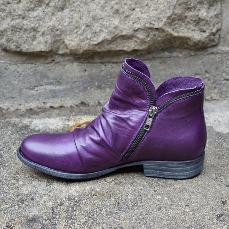 Elegante Stiefeletten Lederschwarz Schmal