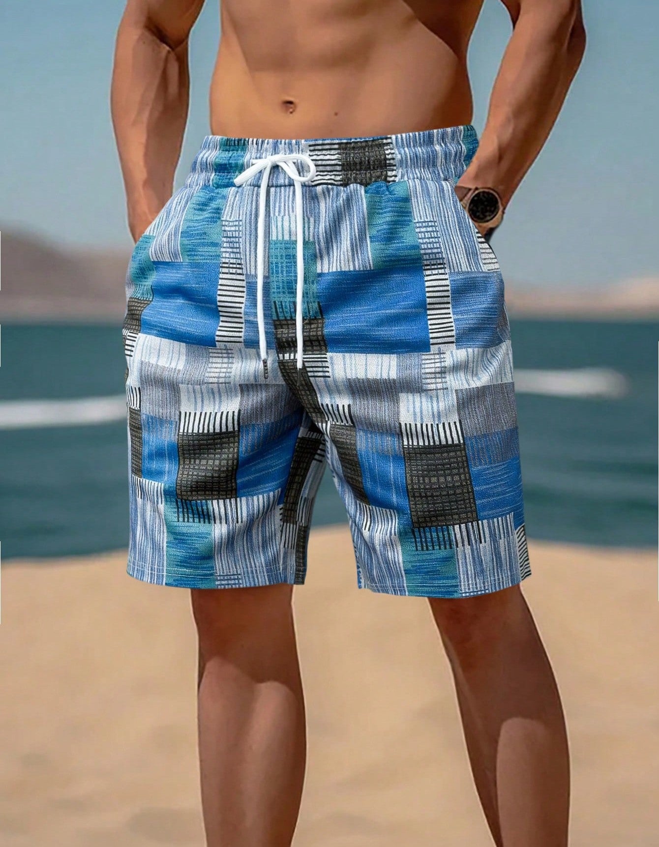 Herren Badeshorts Modern Grafik Design