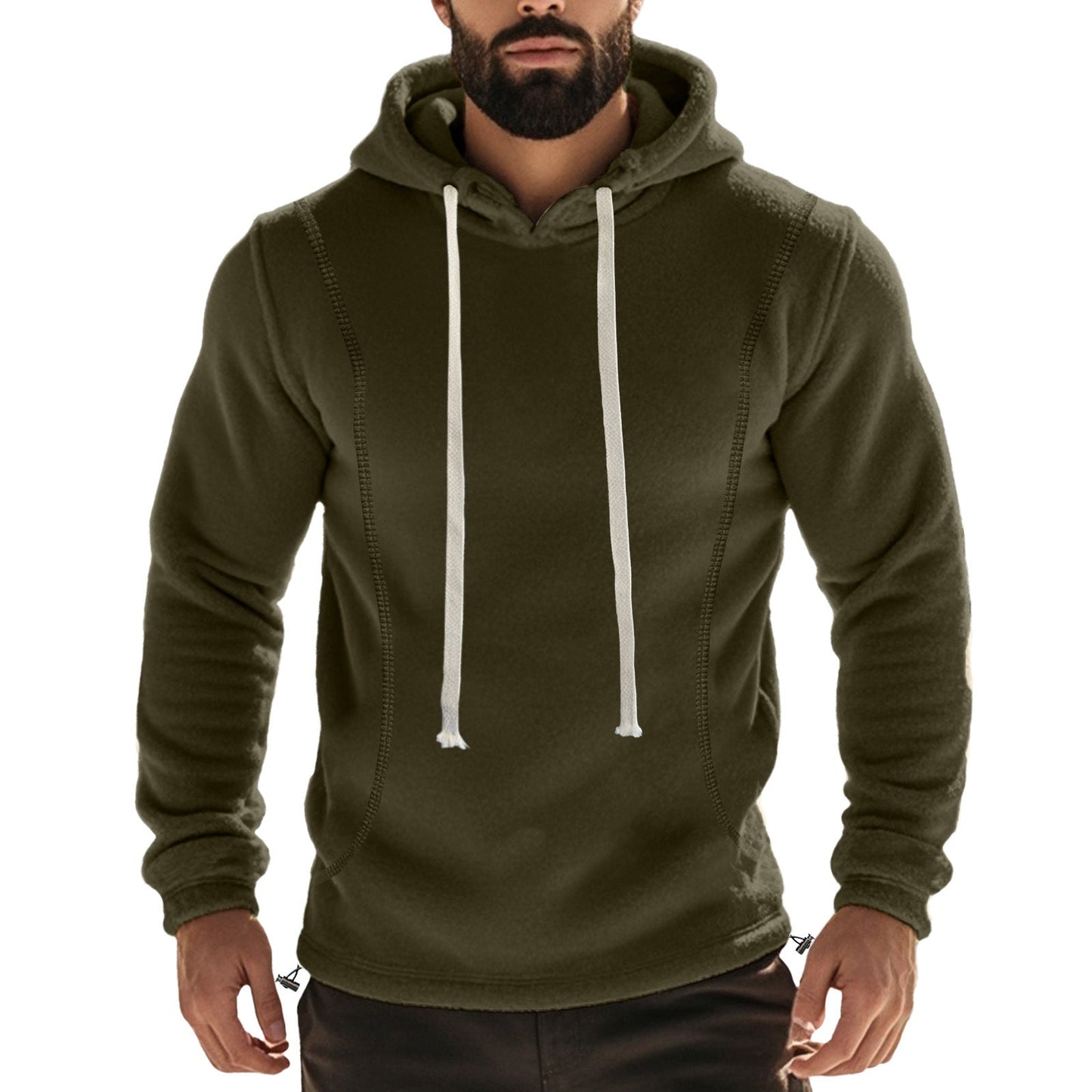 Herren Fleece Hoodie Premium Kängurutasche Modern Design