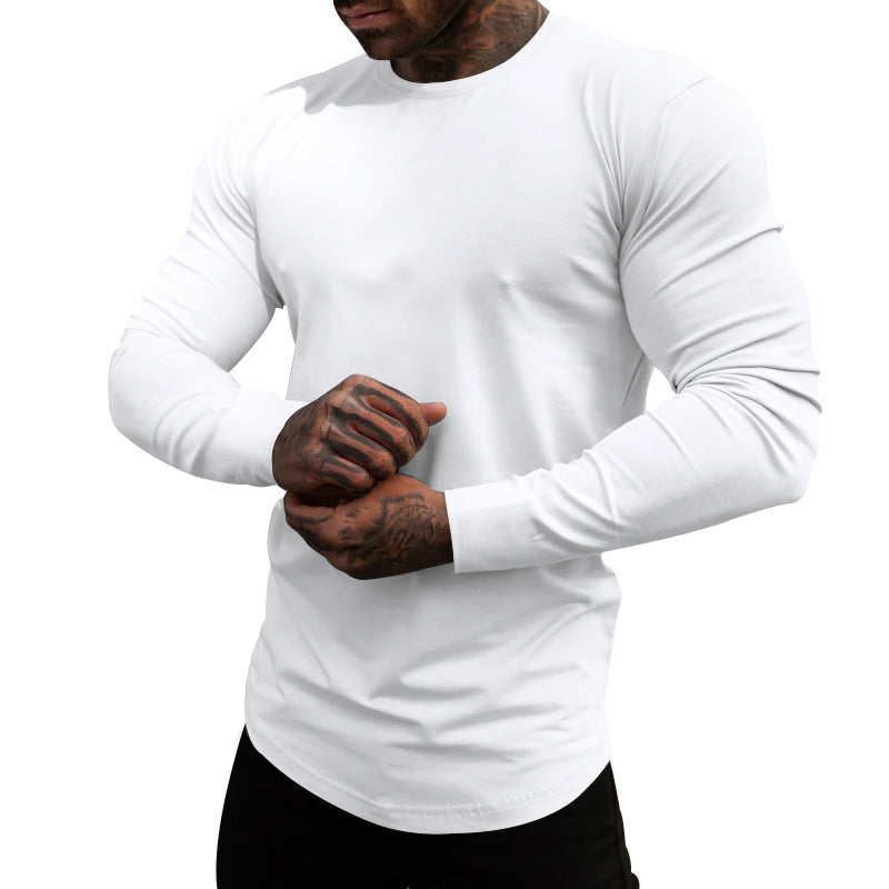 Herren Langarmshirt Weich Baumwolle Rundhals