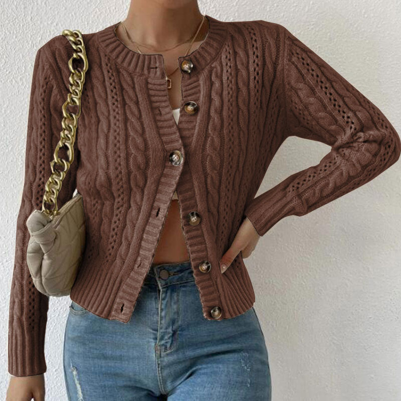 Damen Strickjacke Modern Knopfleiste
