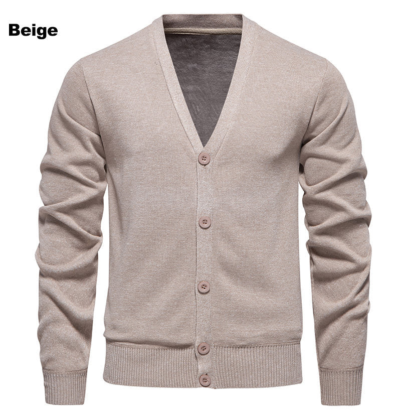 Herren Strickjacke V-Ausschnitt Bequem Knöpfe