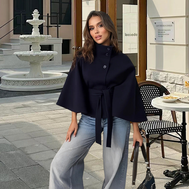 Damen Wickeljacke Elegant Mit Gürtel