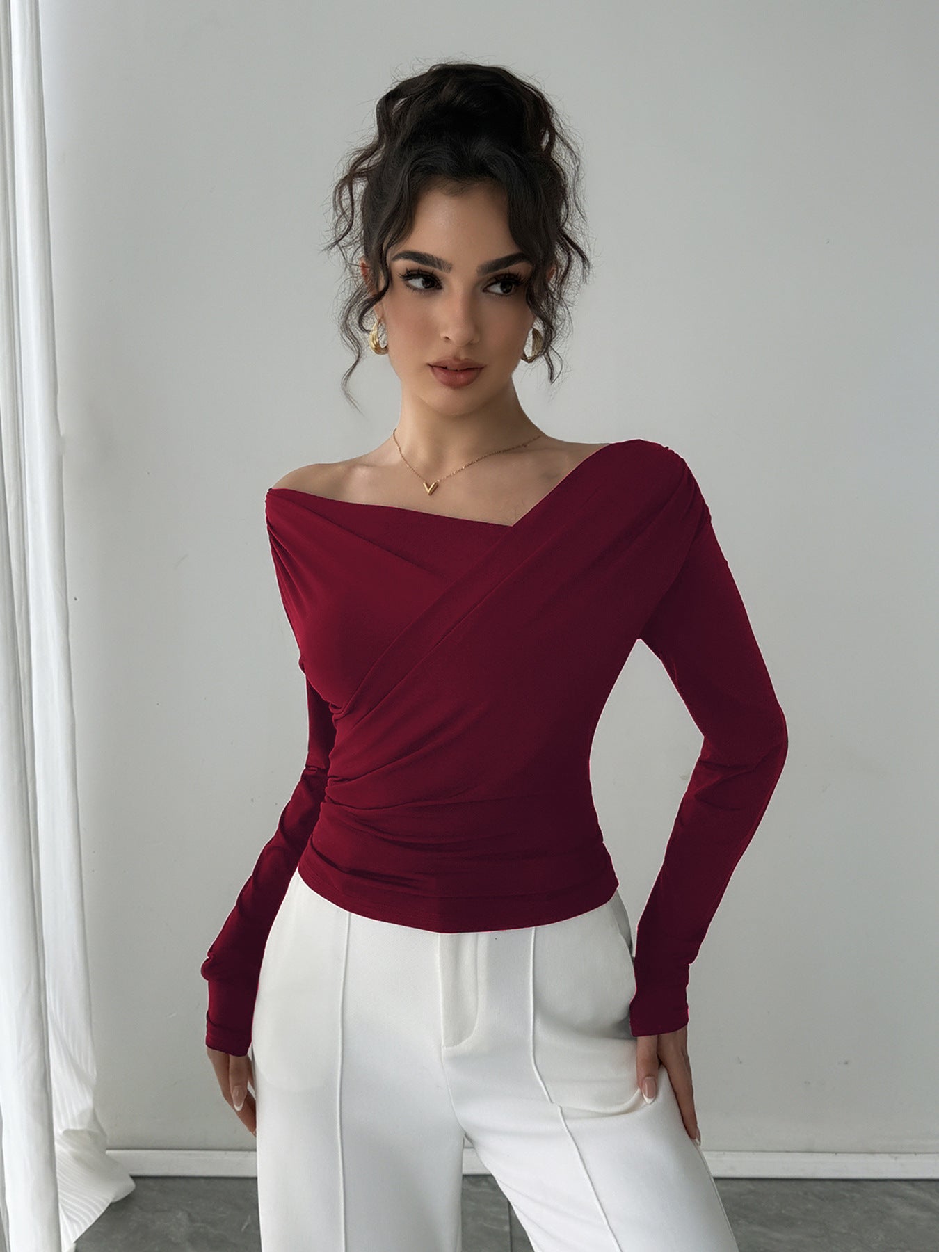 Damen Wickeltop Elegantes Oberteil