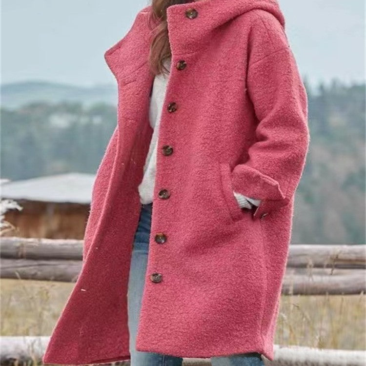 Damen Wintermantel Langärmlig Bequem Stylish