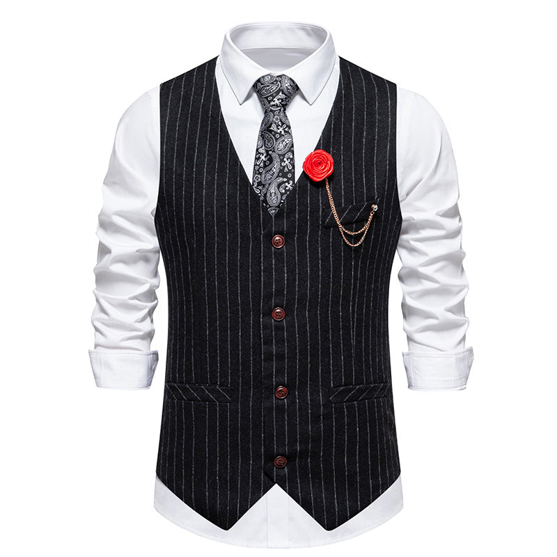Herren Weste Slim Fit Hahnentrittmuster Elegant