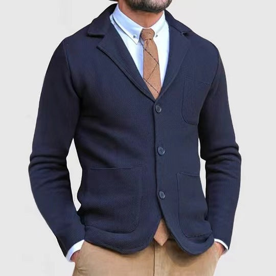 Herren Strickjacke Modern Praktisch Taschen