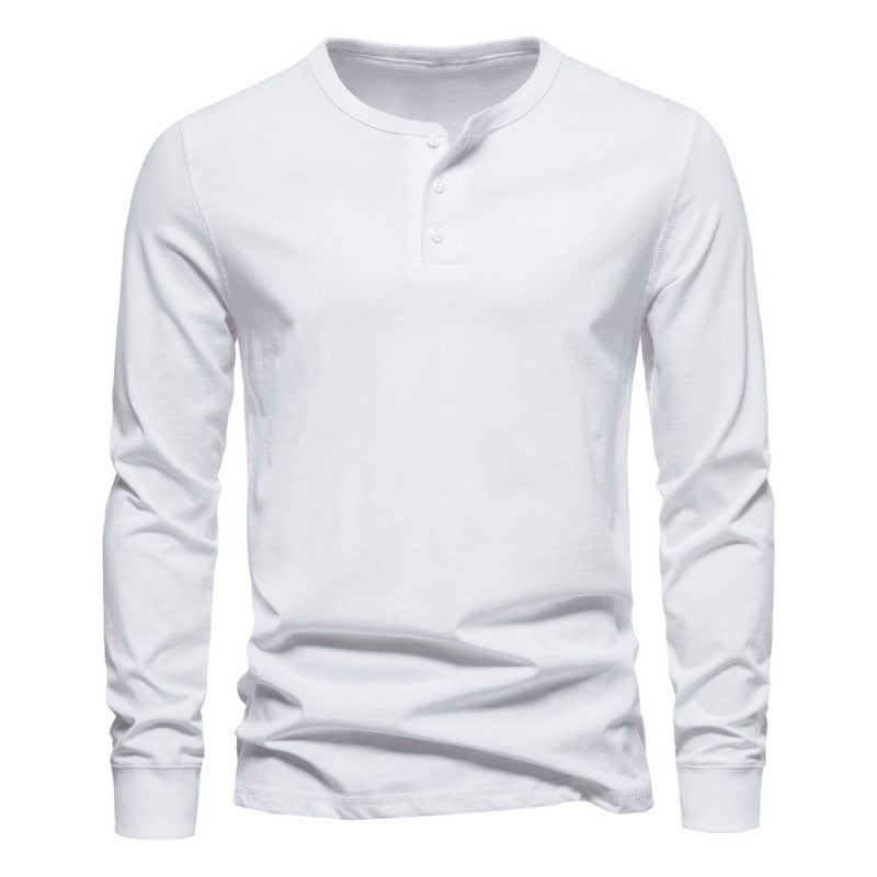 Herren Langarmshirt Modern Knopfverschluss Elegant