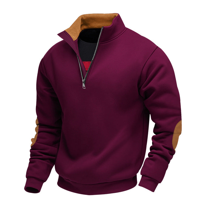 Herren Sweatshirt Stehkragen Elegantes Design