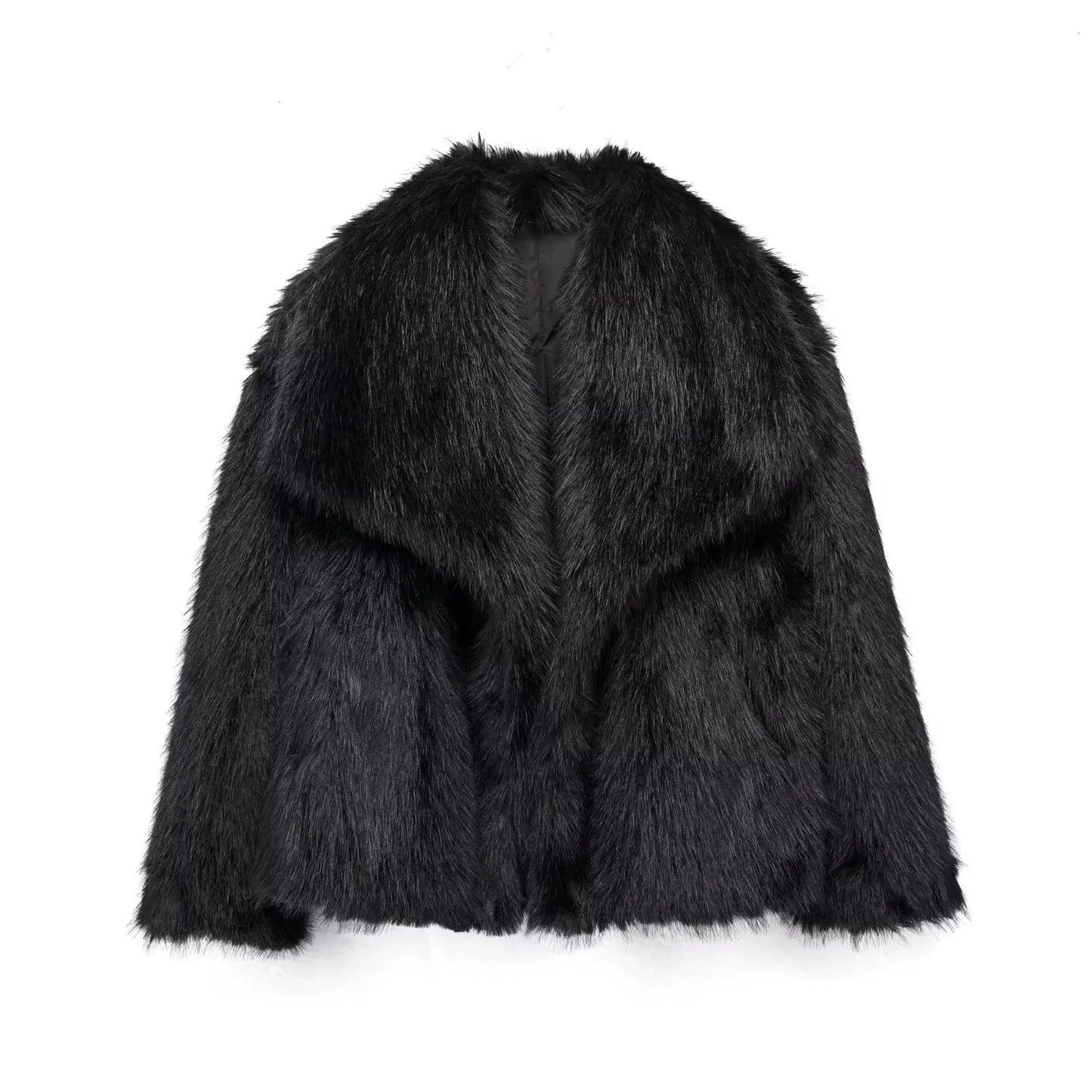Elegante Kunstpelz-Jacke Damen