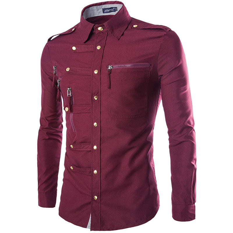Herren Hemd Modern mit Vielfach-Taschen Premium Qualität