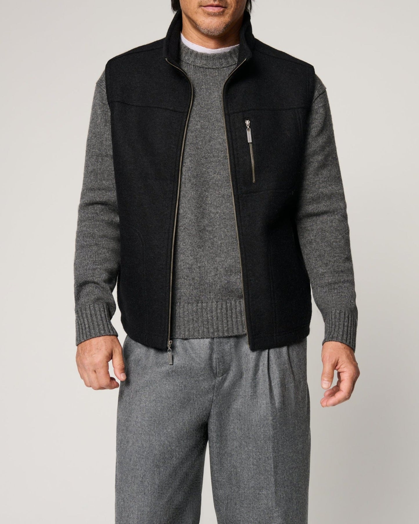 Herren Schurwollweste Warm Elegant Knopfverschluss