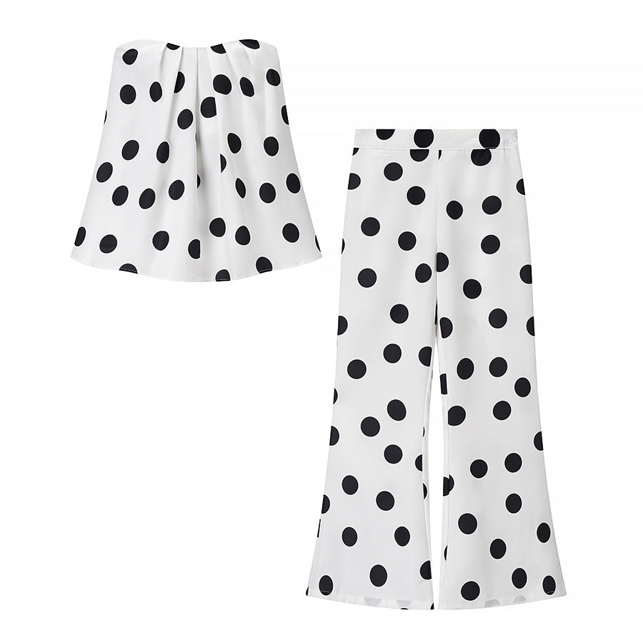 Damen Culotte Weit Bequem Punktmuster Rock