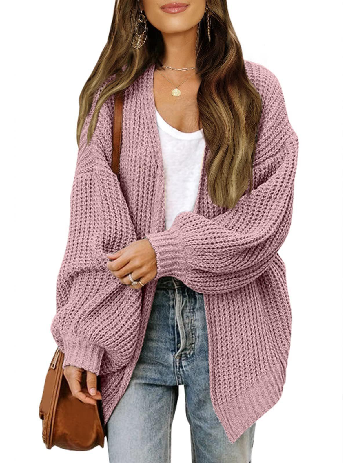 Damen Strickjacke Bequem Oversized Style