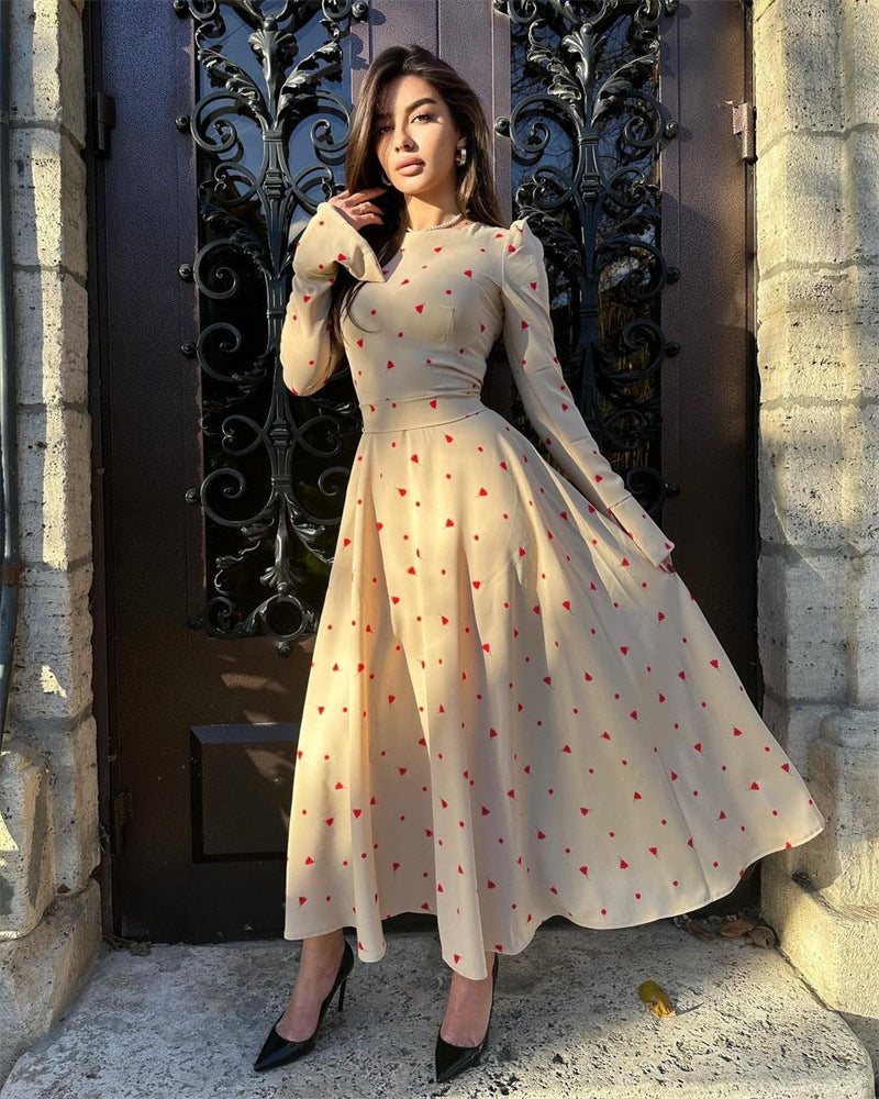 Damen Maxikleid Elegant Langärmlig mit Schlitz