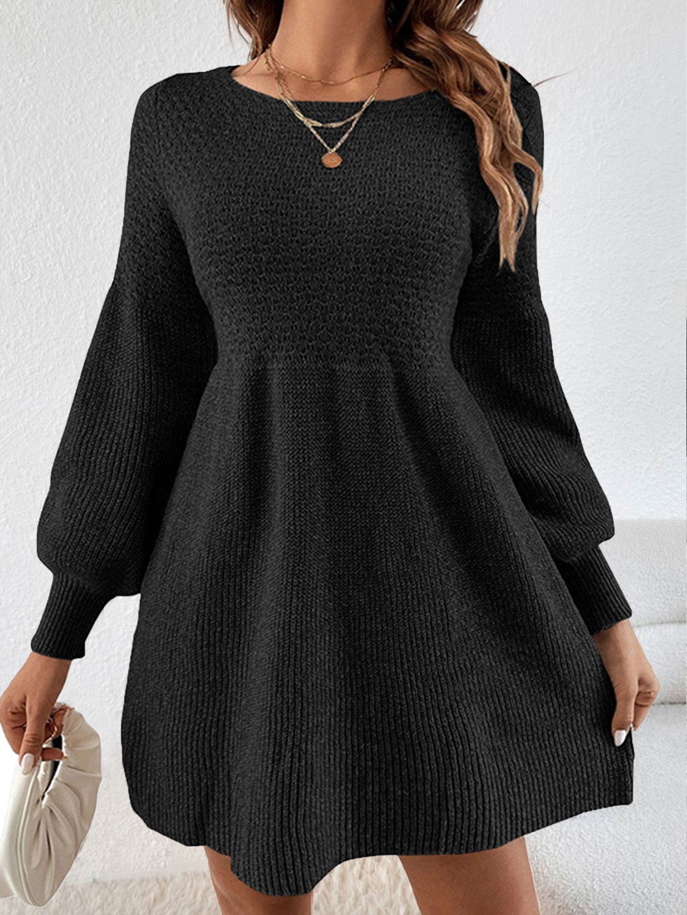 Damen Minikleid mit Puffärmeln Trendy Sommerkleid