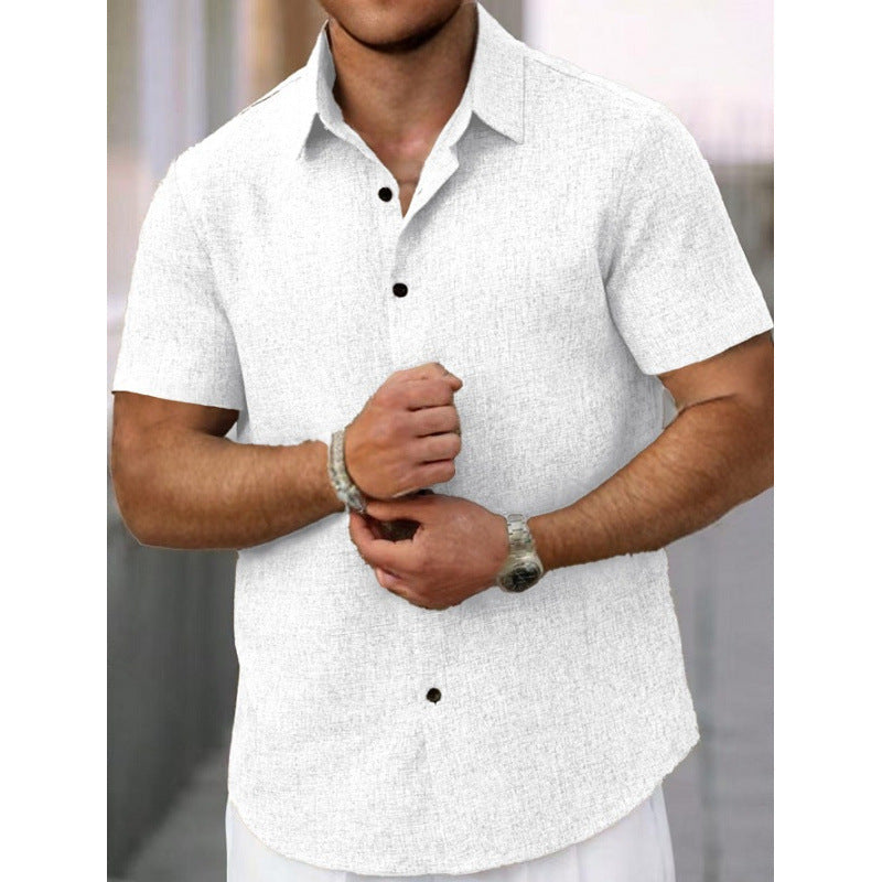 Herren Kurzarmhemd Strukturiert Modern Design