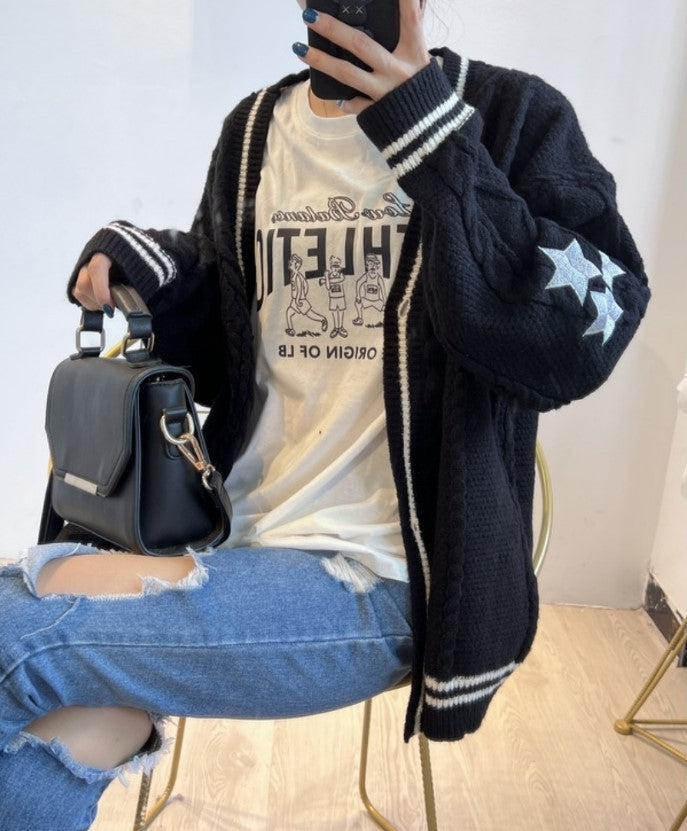 Damen Oversize Cardigan Weich Großzügig