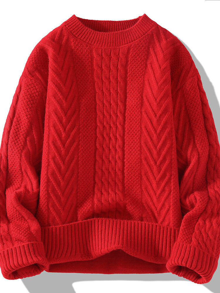 Herren Strickpullover Modern Rippmuster Elegantes Design