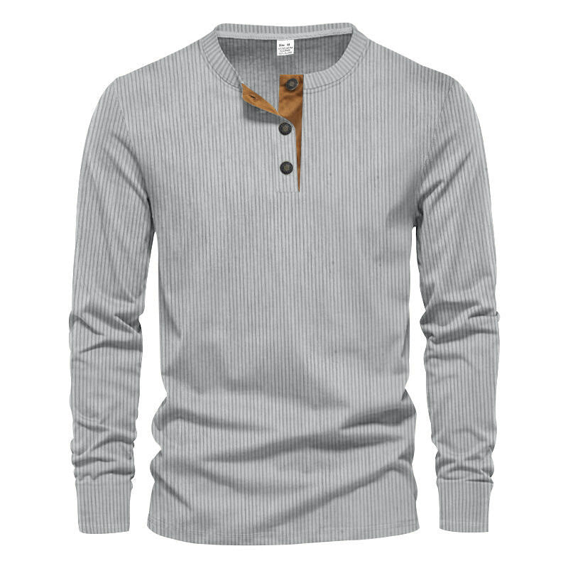 Herren Langarmshirt Strukturiert Modernes Design