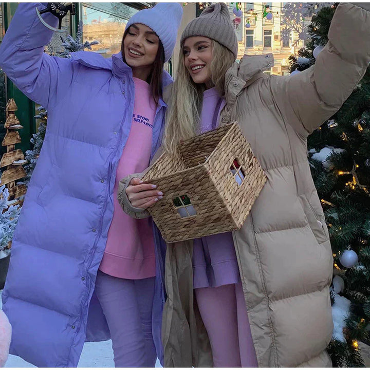 Warme Winterjacke Damen Lang
