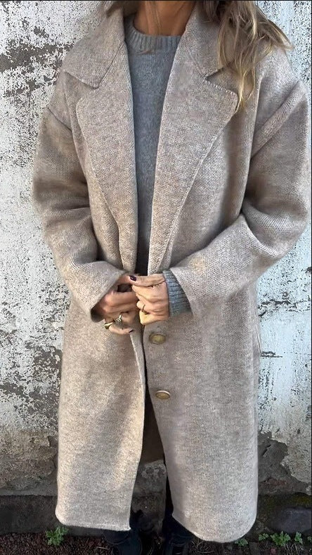 Weicher Oversized Damenmantel Wollmischung