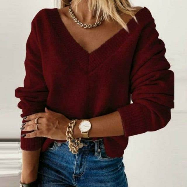 Damenschal Pullover V-Ausschnitt Modern