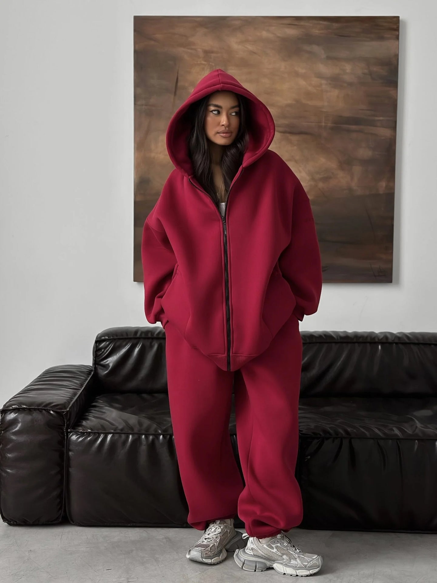 Damen Oversized Hoodie Set Großzügig Bequem