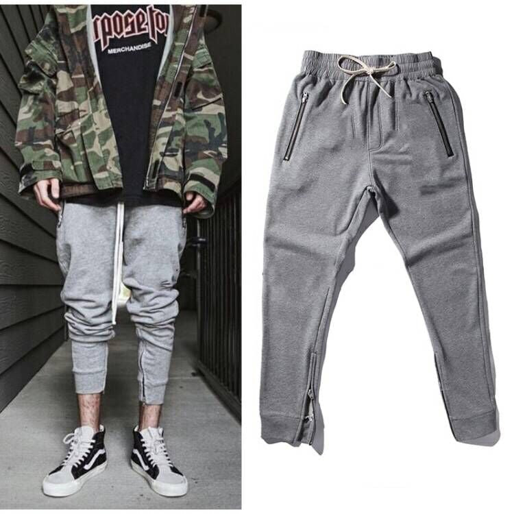 Herren Jogginghose Bequem Reißverschluss Taschen - IdealeKleiden