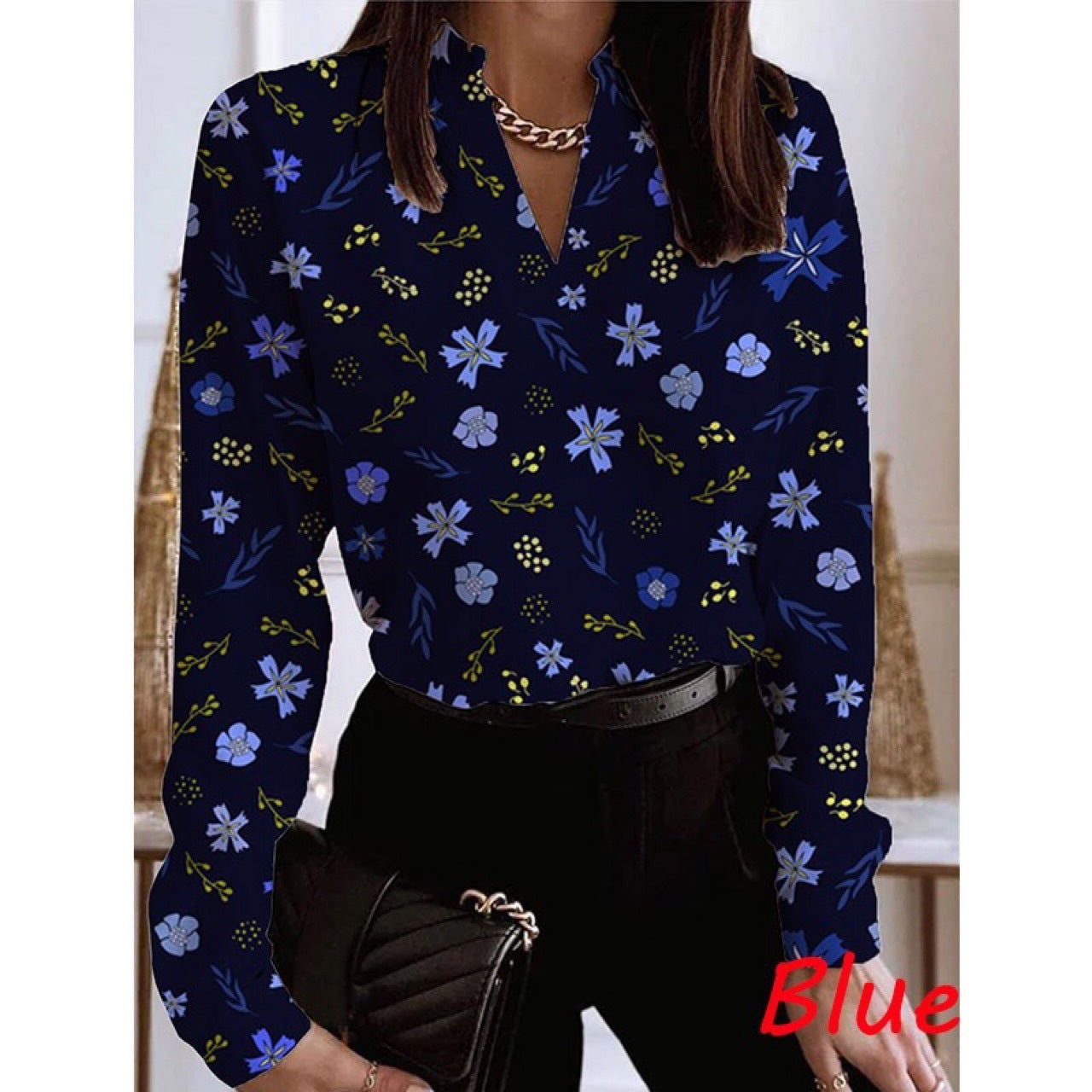 Damenbluse Floral Elegant Schmal