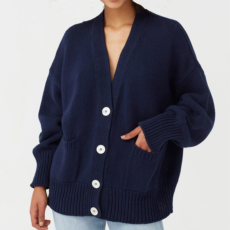 Damen Grobstrick Cardigan Übergröße Stilvoll