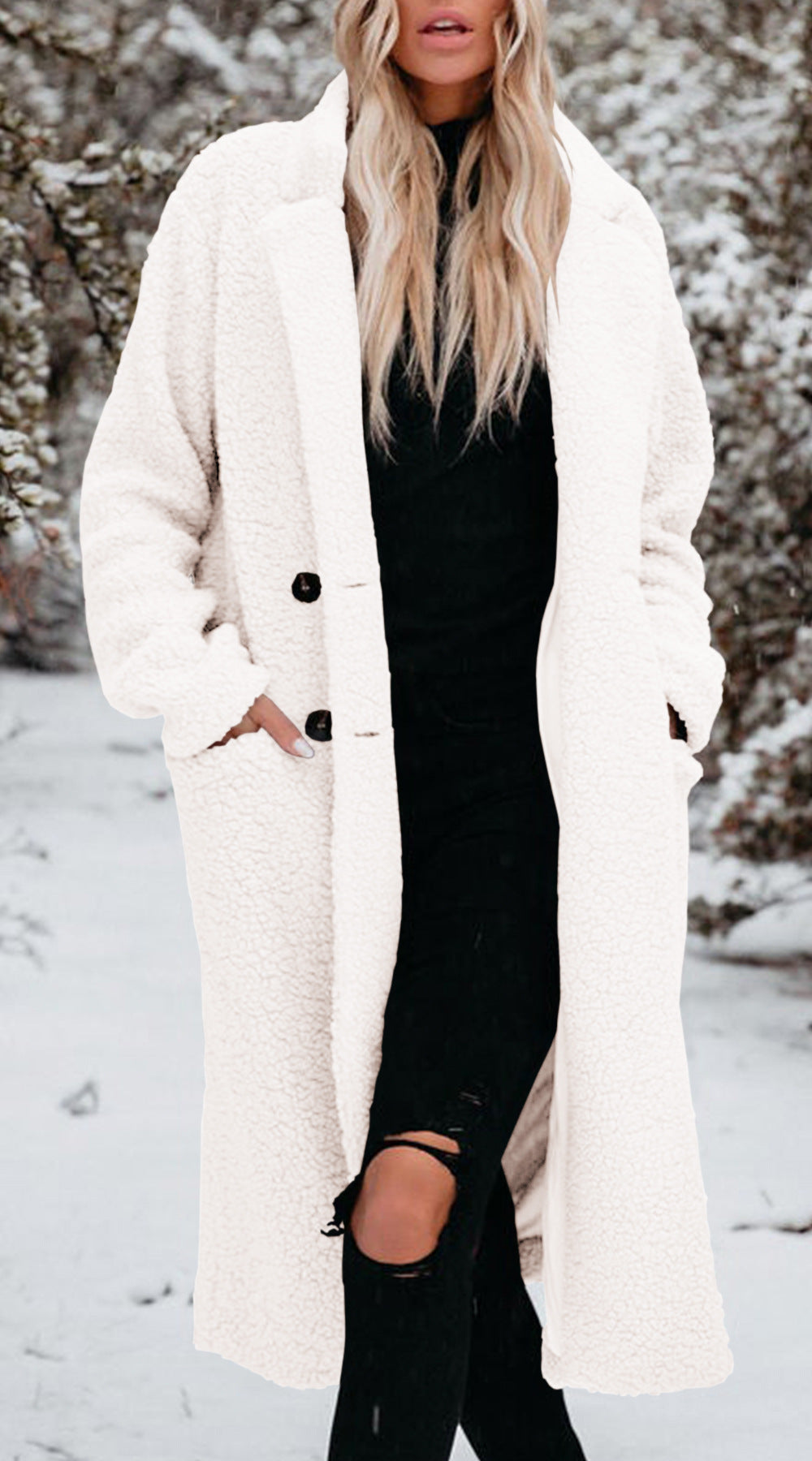 Damen Teddyjacke Lang Bequem Winterlich