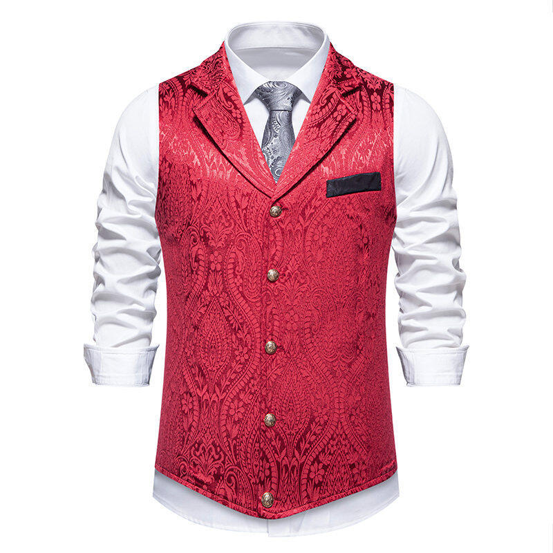 Herren Anzugsweste Elegant Floral Muster Hochwertig