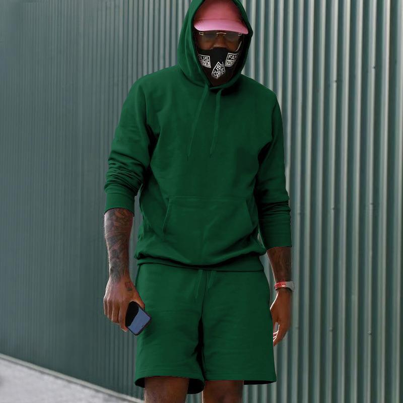 Herren Sportset Sweat Hoodie Shorts Komfort