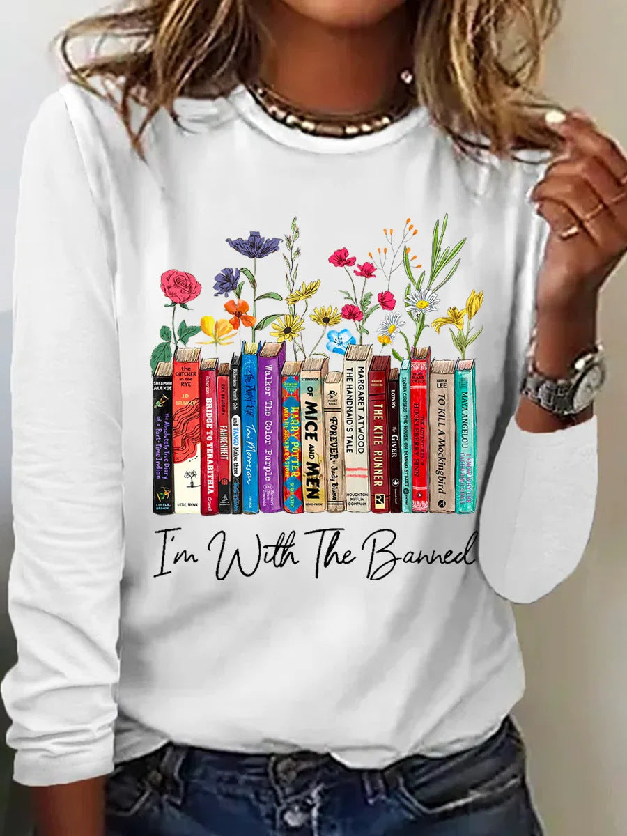 Damen Blumen-Shirt Langarm Romantic Look