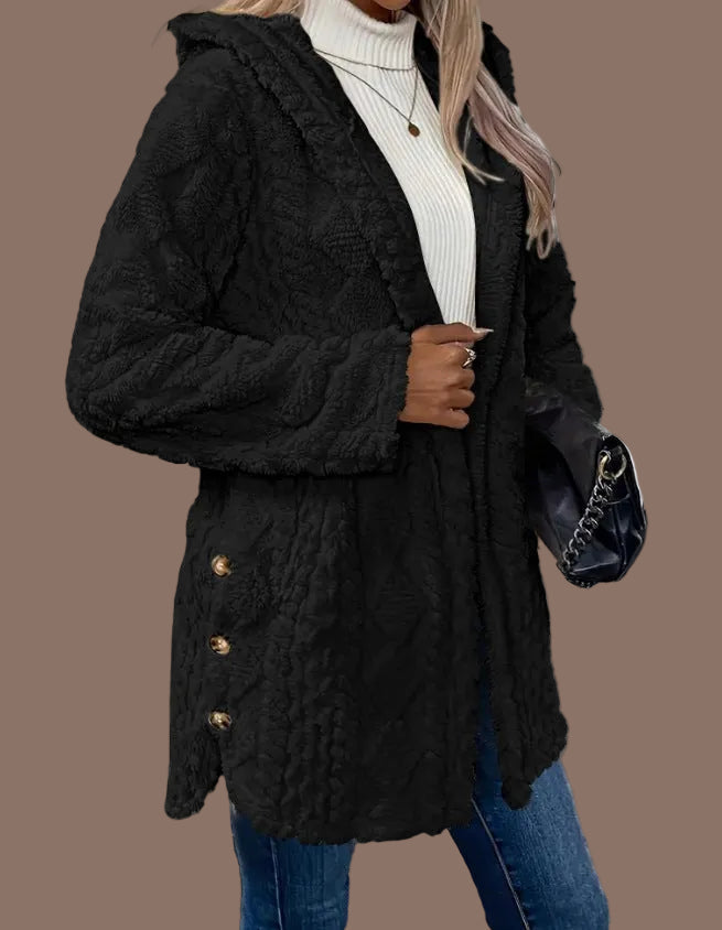 Sherpa Jacke Damen Warm Kapuze
