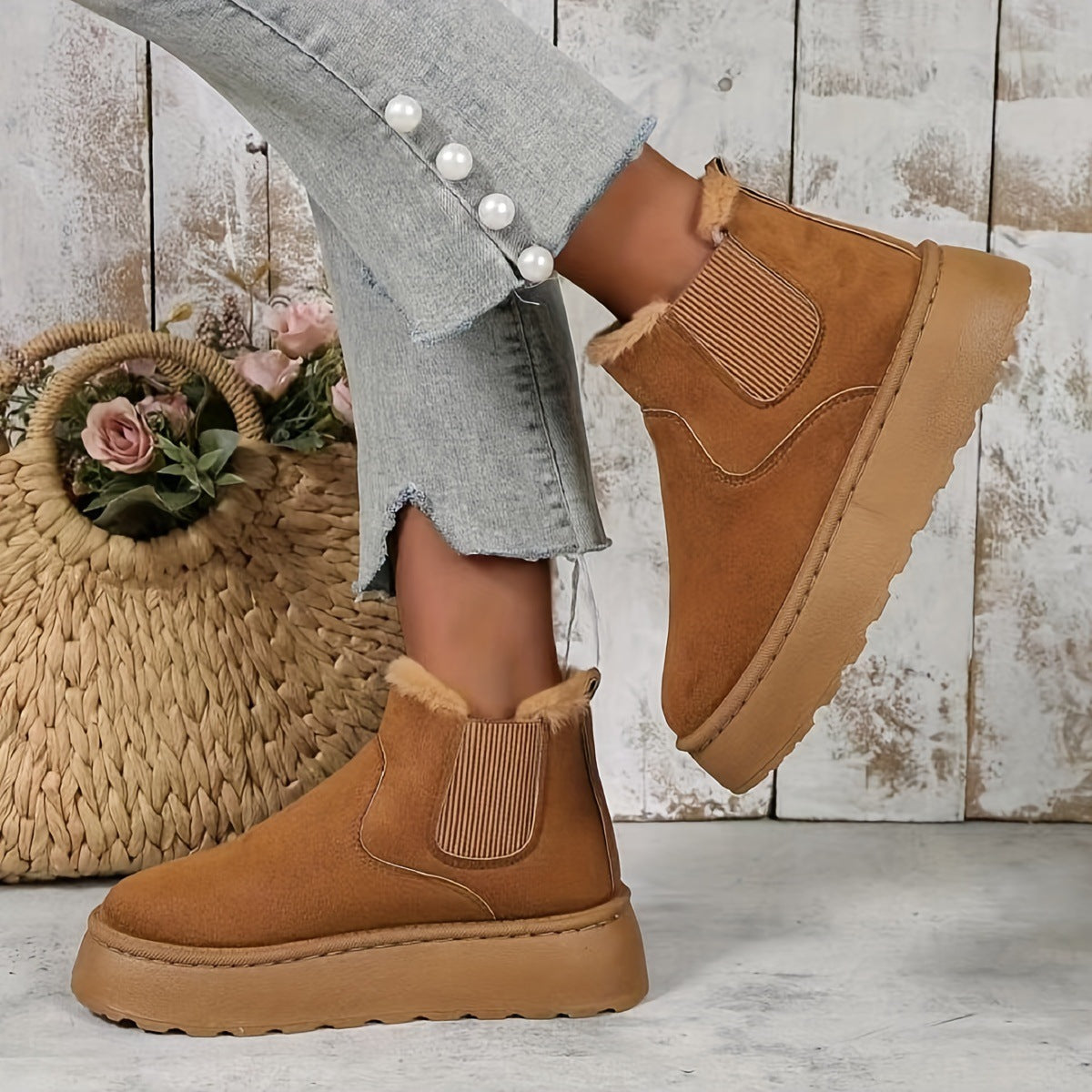 Stylische Winterstiefel Damen Warm