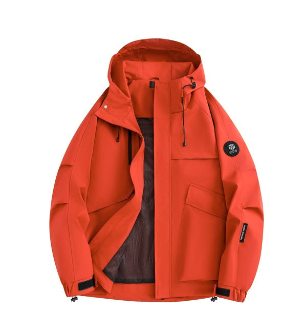 Herren Outdoor-Jacke Wasserdicht Mit Verstellbarer Kapuze