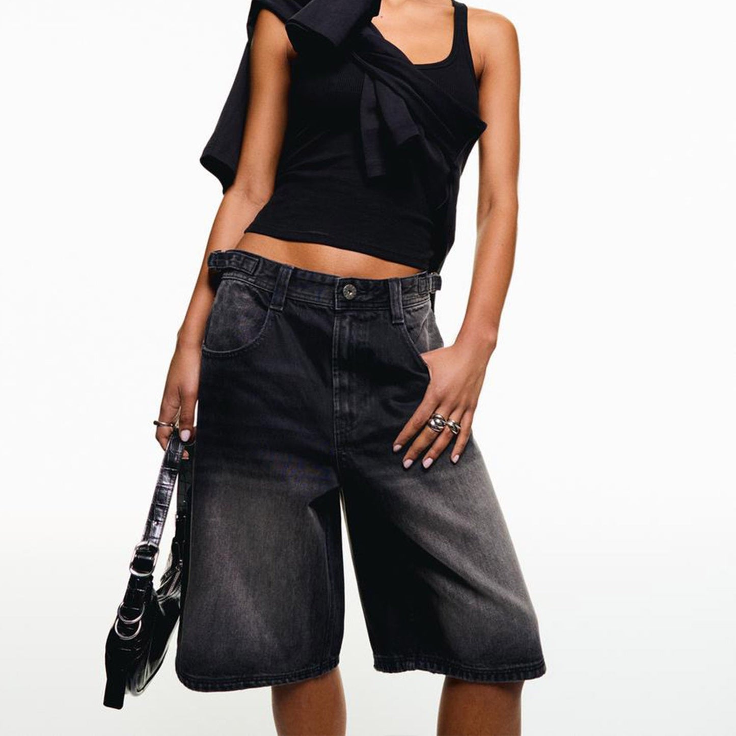Damen Jeansshorts Lässig Mittlere Taille
