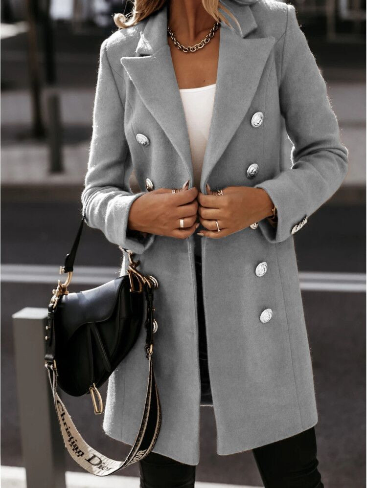 Eleganter Damenblazer Mantel Taillierte Passform Wollqualität