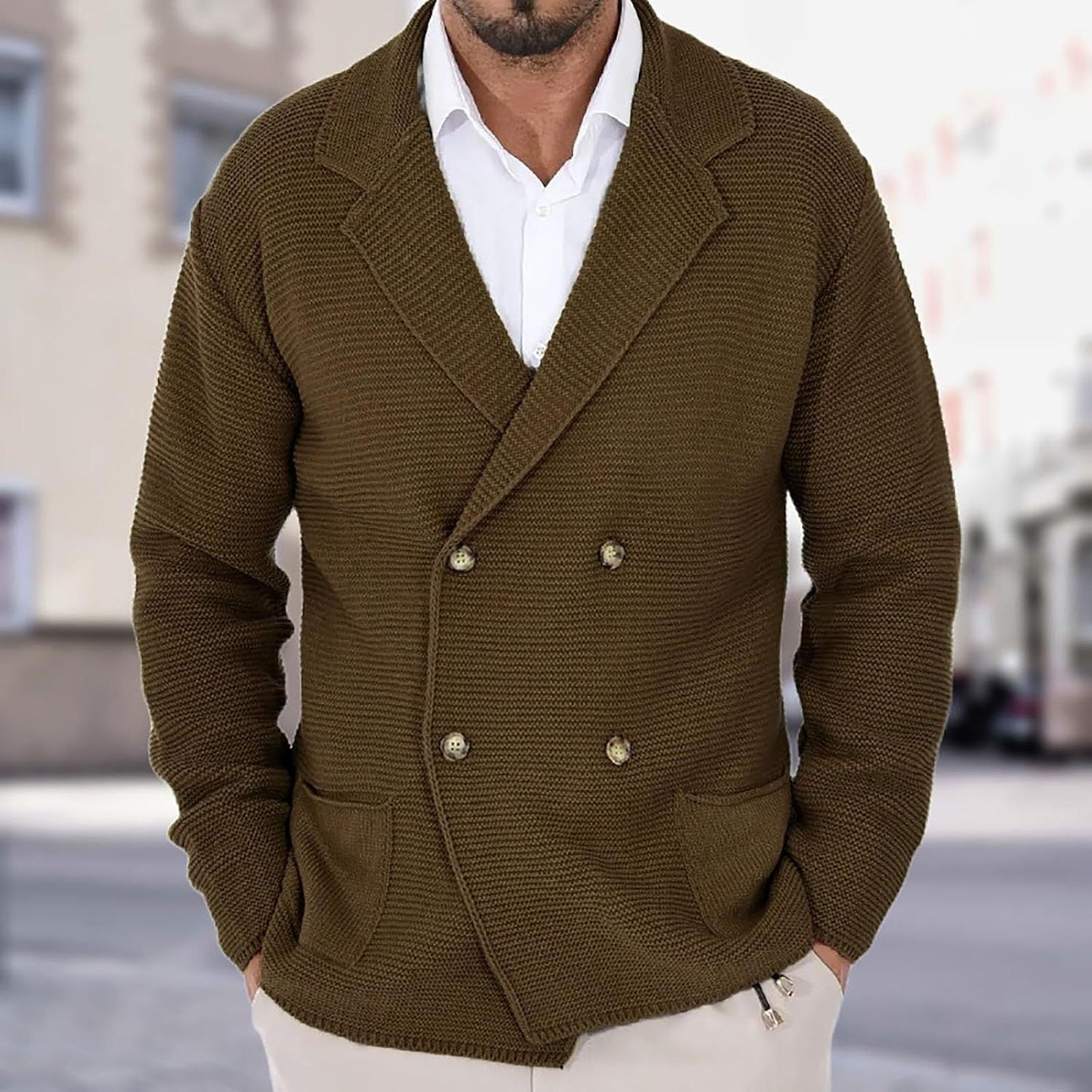 Herren Strickjacke Modern Trendig Mit Taschen