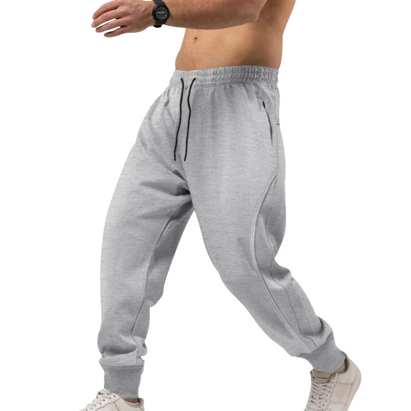 Herren Sport Sweatpants Elastisch Mit Reißverschlusstaschen