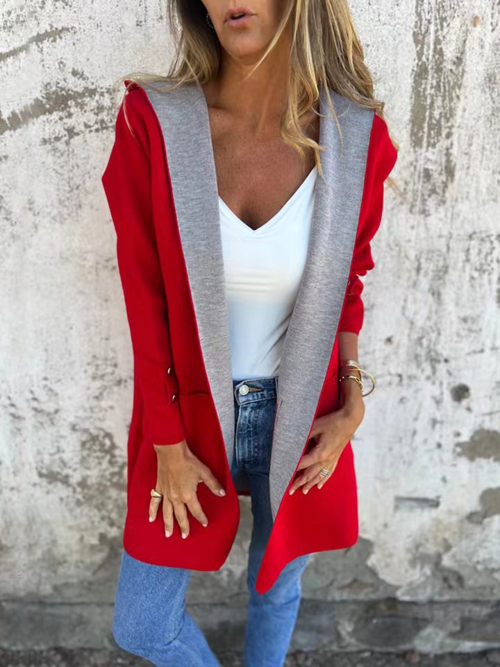 Kapuzenstrickjacke Weich Bequem Mit Taschen