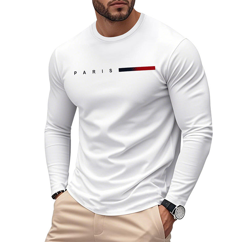 Herren T-Shirt Langarm Modern Paris Design