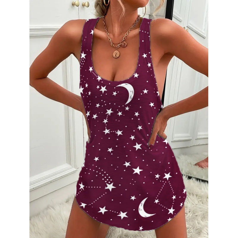 Damen Träger-Shirt Romantisch Sternen-Motive
