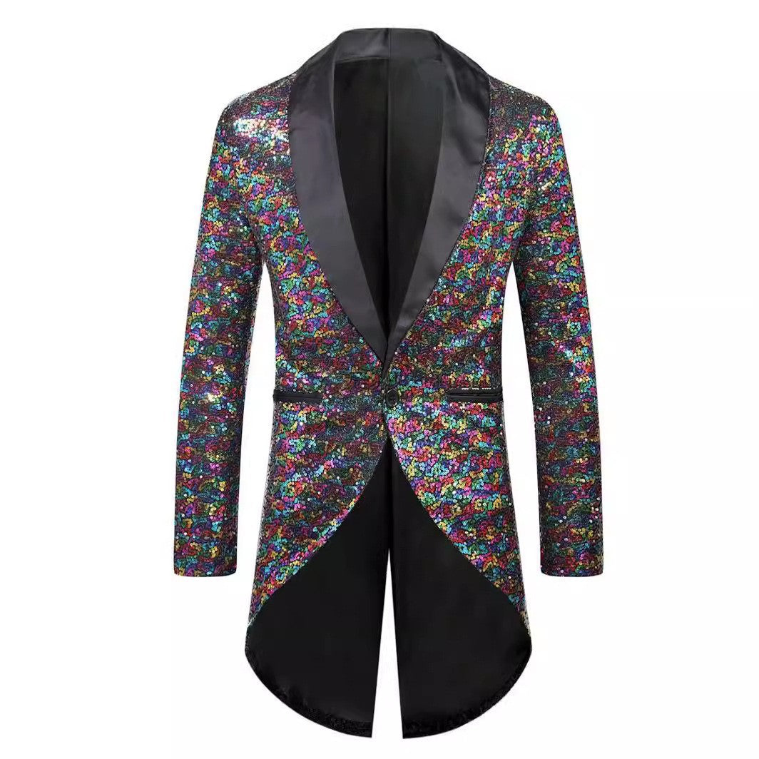 Herren Anzugblazer Glitzer Effekt Elegant Schalkragen