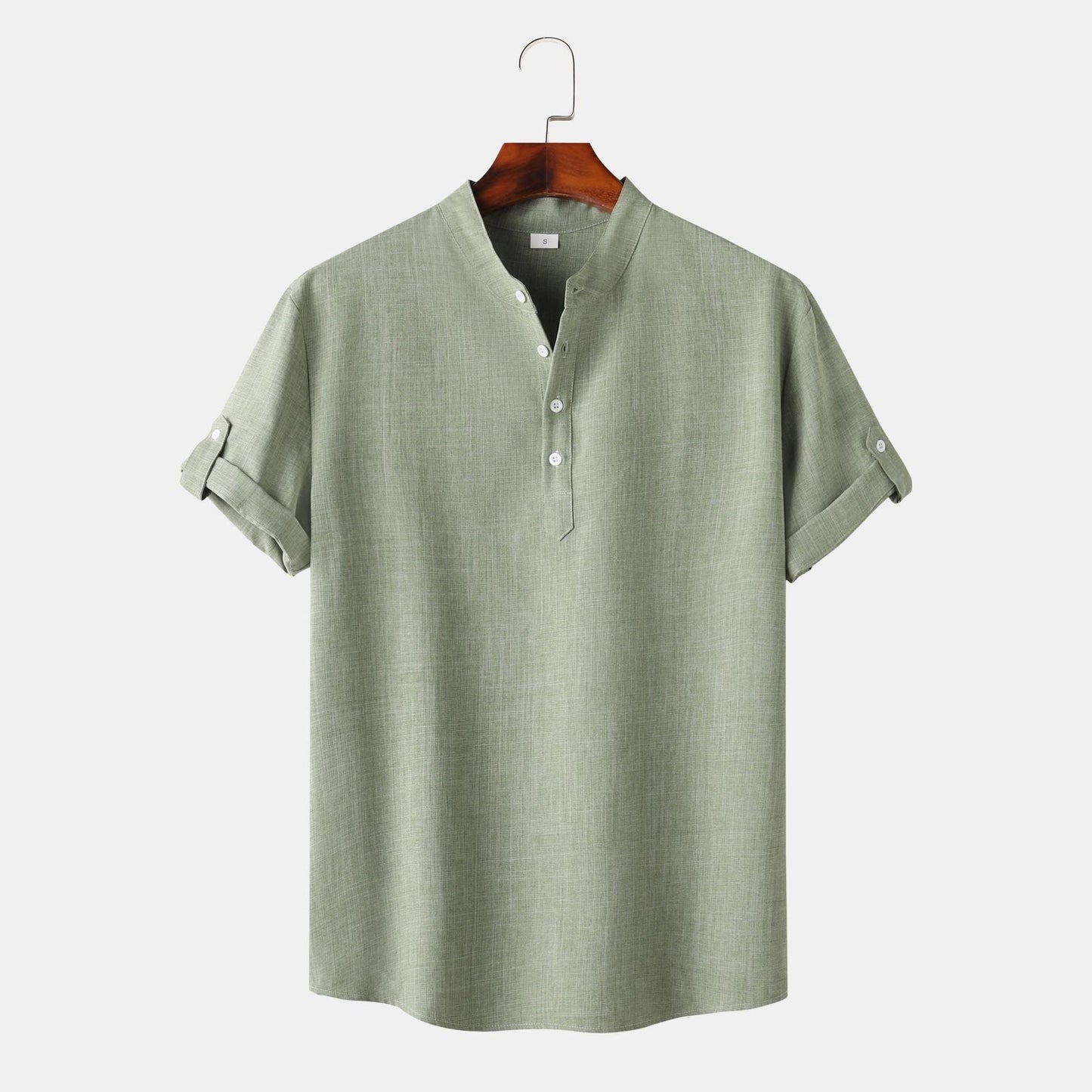 Herren Kurzarmhemd Modern Henley Style